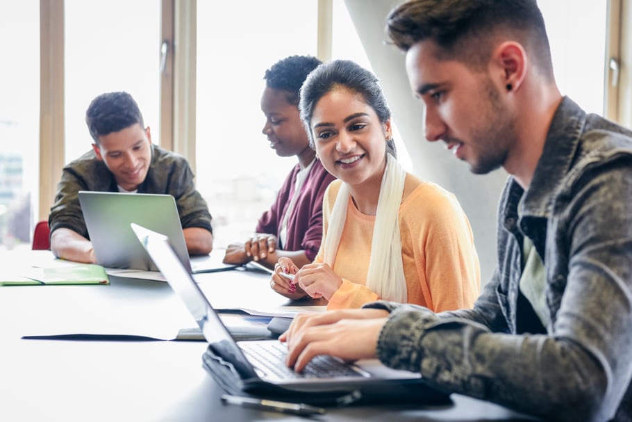 Students using technology